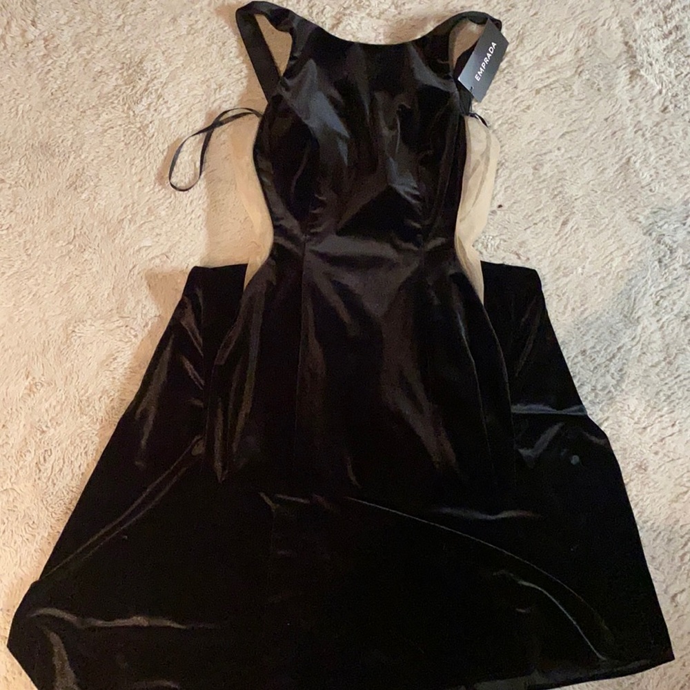 Ginevra black velvet gown dress